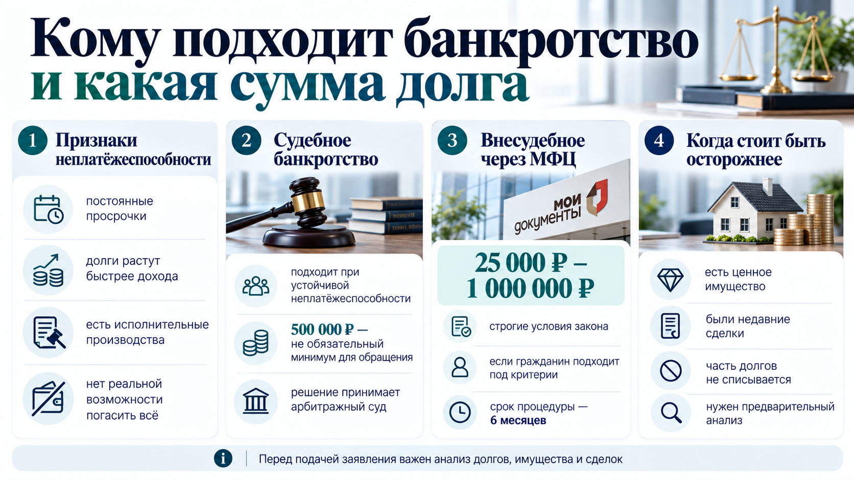 Кому подходит банкротство и какая сумма долга нужна